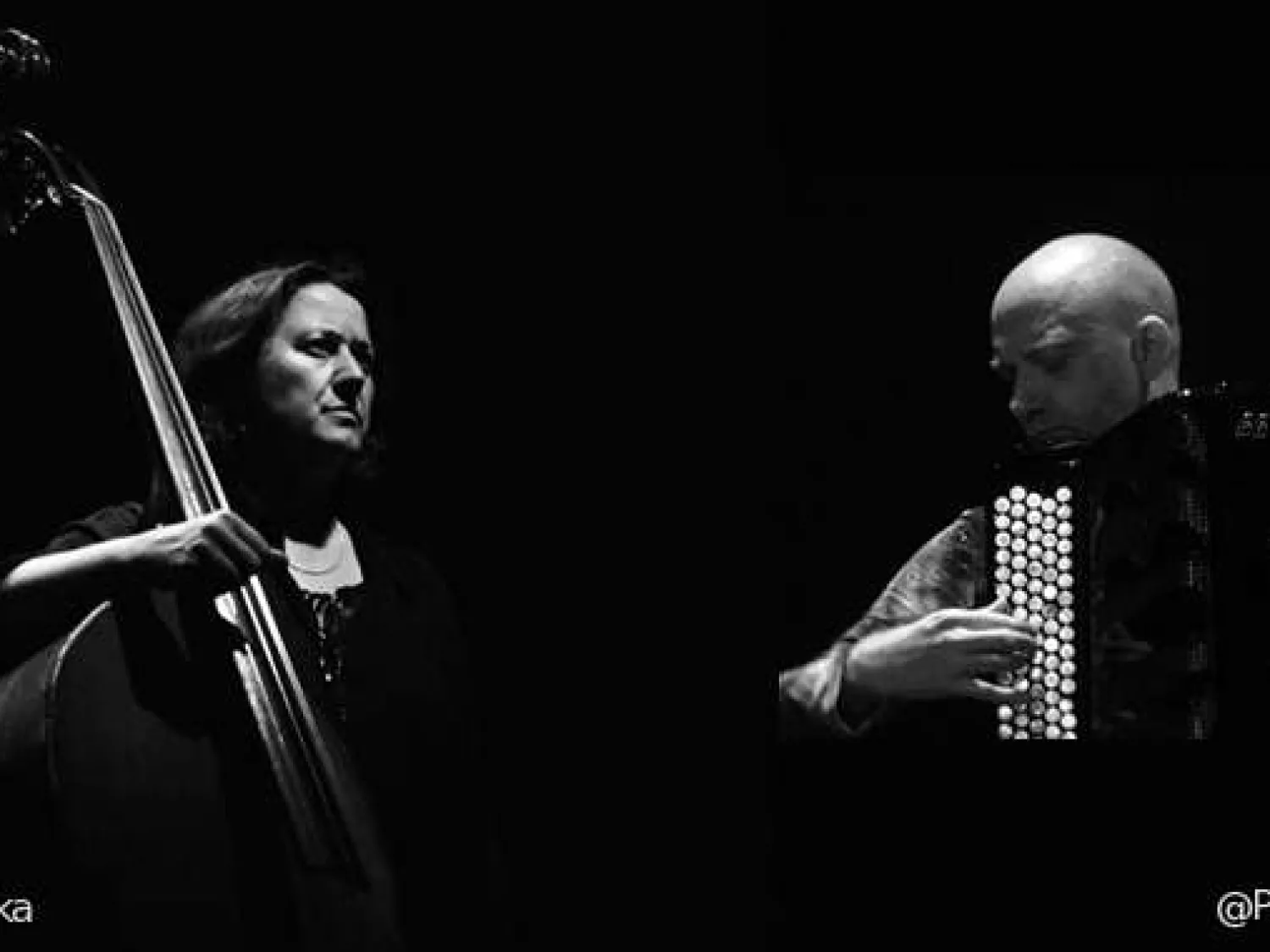 Photo Joëlle Leandre © Gilles Pyvka - Photo Pascal Contet © Pascal Leroy